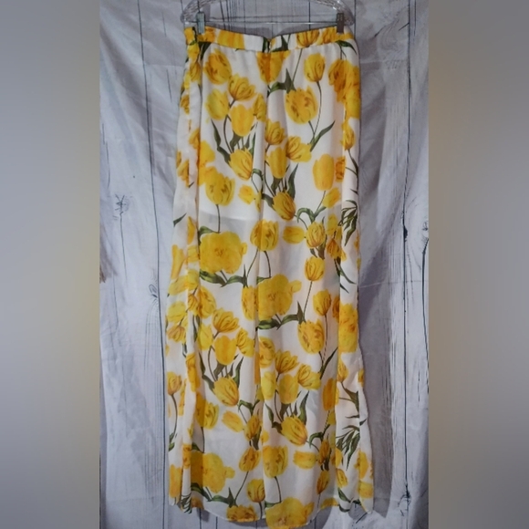 Fashion Nova She A Good One Floral Yellow and White Sheer Pants - Picture 2 of 16